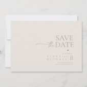 Chique Neutrals Huwelijksfoto Bone Wit ID1020 Save The Date (Voorkant)