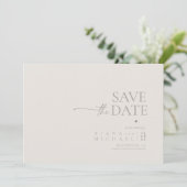 Chique Neutrals Huwelijksfoto Bone Wit ID1020 Save The Date (Staand voorkant)