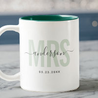 Chique Nieuwe MRS Aangepaste Naam Trouwdatum Salie
