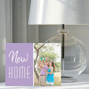Chique Nieuwe Thuis Familie Foto Lavendel Verhuisb Aankondiging