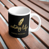 Chique notaris leven zwart gouden veer modern scri koffiemok