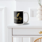 Chique notaris leven zwart gouden veer modern scri koffiemok