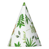 Chique Oerwoud Dieren Safari 1e Verjaardagsgroen Feesthoedjes (Achterkant)