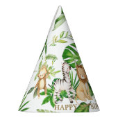 Chique Oerwoud Dieren Safari 1e Verjaardagsgroen Feesthoedjes (Links)