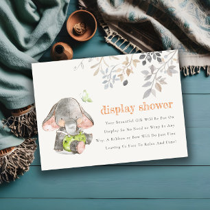 Chique Olifant Foliage Display Douche Baby shower Informatiekaartje