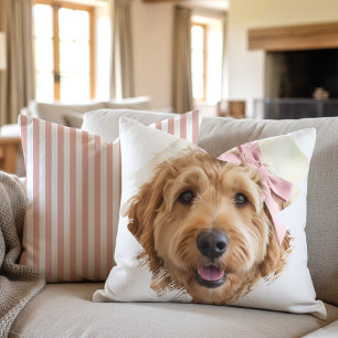 Chique op maat gemaakte foto verfkwaststreek Hond  Kussen