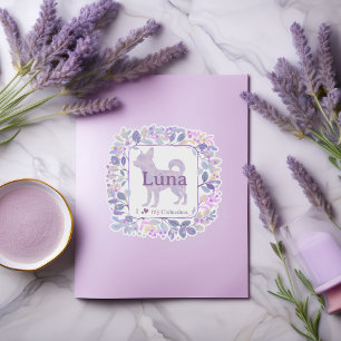 Chique op maat gemaakte lavendelkleurige chihuahua sticker