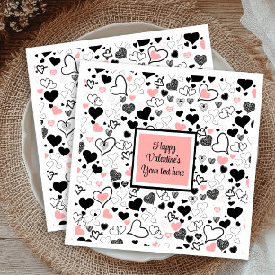 Chique op maat gemaakte Valentijnsdag Hart Schets Servet