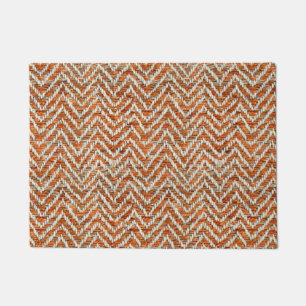 Chique oranje chevron deurmat