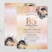 Chique Oranje Rozen String Lights 85th Verjaardag Kaart (Voorkant / Achterkant)