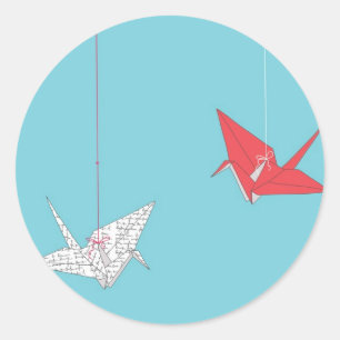 Chique Origami Birds Trouwenvelop Stickers