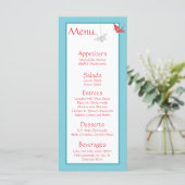 Chique Origami Vogels Bruiloft Menu (Staand voorkant)