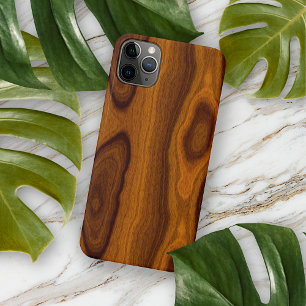 Chique oude antieke eiken bruine houtnerf patroon iPhone 16 pro max hoesje