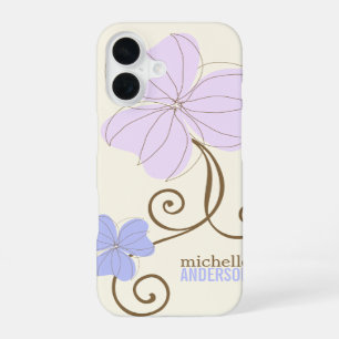 Chique Paarse bloemen iPhone 16 Hoesje