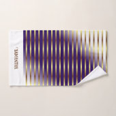 Chique Paarse en witte gradiënt gouden strepen Bad Handdoek (Handdoek)