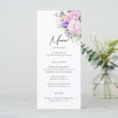 Chique Paarse Lavendel Roze Violette Bloemige Brui Menu (Staand voorkant)
