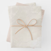 Chique parelwitte glam-ivoor roze trouw inpakpapier vel (In situ)