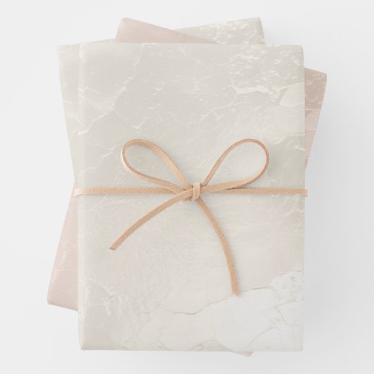Chique parelwitte glam-ivoor roze trouw inpakpapier vel (In situ)