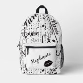 Chique Parijs-geïnspireerd met gedurfde grafische Bedrukte Rugzak (Voorkant)