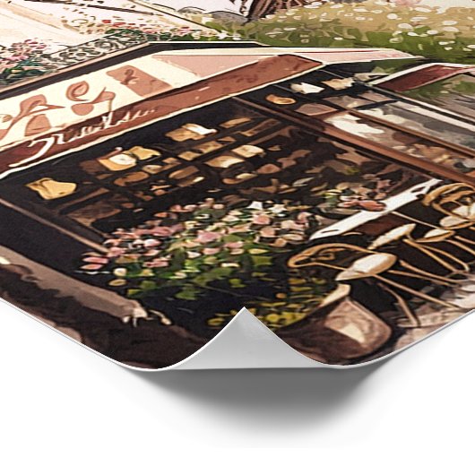 Chique Parijse Cafe Eiffeltoren Parijs Frankrijk S Poster (Hoek)