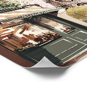 Chique Parijse Cafe Eiffeltoren Parijs Frankrijk W Poster (Hoek)