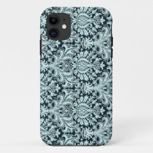chique Paris Aqua blauw Damask iphone5 hoesje
