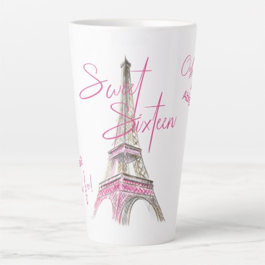 Chique Paris Eiffeltoren Gepersonaliseerde Sweet S Latte Mok (Voorkant)