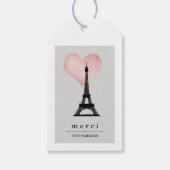 Chique Paris Eiffeltoren met Roos Gouden Hart Merc Cadeaulabel (Voorkant)