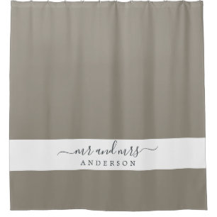 Chique pasgetrouwde meneer mevrouw Gray monogram Douchegordijn