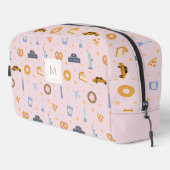 Chique pastel roze New York City Patroon Monogram Toilettasje (Rechterhoek)