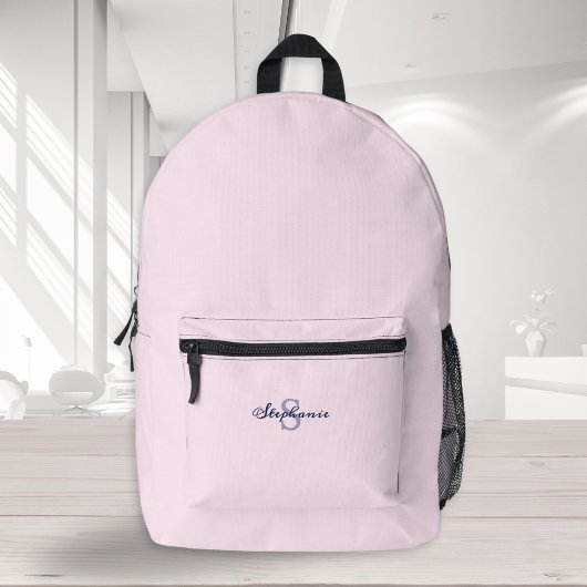 Chique pastelroze trendy minimale monogram bedrukte rugzak