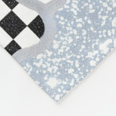 Chique Patchwork Verdachte Zwarte Kat Gingham & Ru Fleece Deken (Hoek)