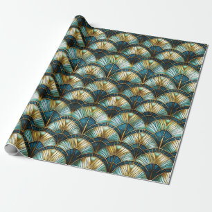 Chique Peacock Kleur Glas in lood Decoupage Cadeaupapier