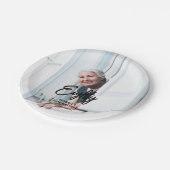 Chique penseelscript aangepaste foto verjaardagsfe papieren bordje (Gekanteld)