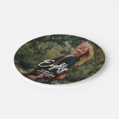 Chique penseelscript aangepaste foto verjaardagsfe papieren bordje (Gekanteld)