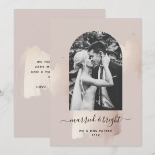 chique penseelstreek Getrouwd en heldere foto bo Feestdagenkaart