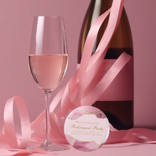 Chique Pensioen Partij Roze Goud Agaat Custom Button Flesopener