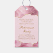 Chique Pensioen Partij Roze Goud Agaat Custom Cadeaulabel (Voorkant)