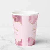 Chique Pensioen Partij Roze Goud Agaat Custom Papieren Bekers (Rechts)