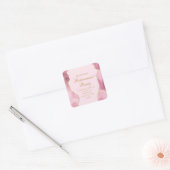 Chique Pensioen Partij Roze Goud Agaat Custom Vierkante Sticker (Envelop)