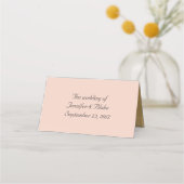 Chique perzik en gouden bruiloft gevouwen plaats k (Achterkant)