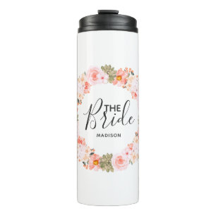 Chique Perzik Mint Moderne Succulenten Krans de Br Thermosbeker