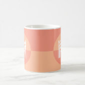 Chique perzik roze geometrisch modern monogram koffiemok (Center)