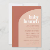 Chique perzik terracotta boog Baby Brunch Kaart (Voorkant)