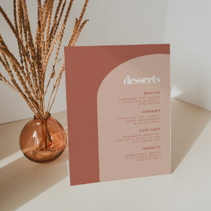Chique perzik terracotta boog bruiloft Dessert Bar Reclamebord Met Voetstuk