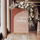 Chique perzik terracotta boog bruiloft Open Zitpla Poster