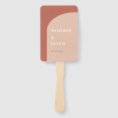 Chique perzik terracotta boog bruiloft programma handwaaier (Voorkant)