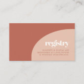 Chique perzik terracotta boog bruiloft register ka informatiekaartje (Voorkant)