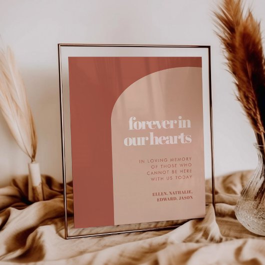 Chique perzik terracotta Forever in ons hart teken Poster