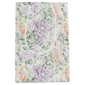 Chique perzikpaarse lavendelbloem bruiloft medium cadeauzakje (Voorkant)